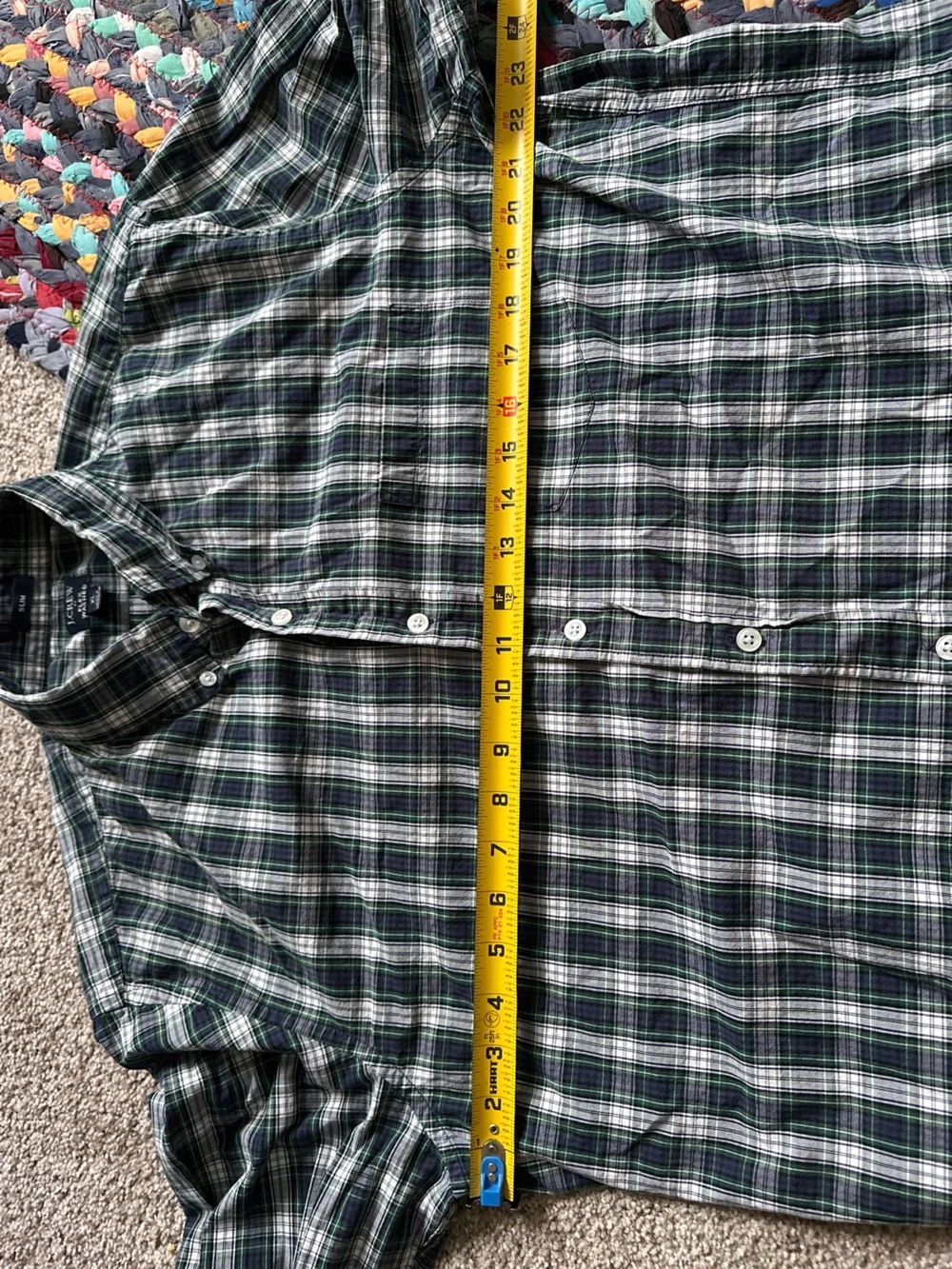 J.Crew Blue Plaid Flex Washed Slim Fit Long Sleeve Button Down Shirt Men’s Sz XL